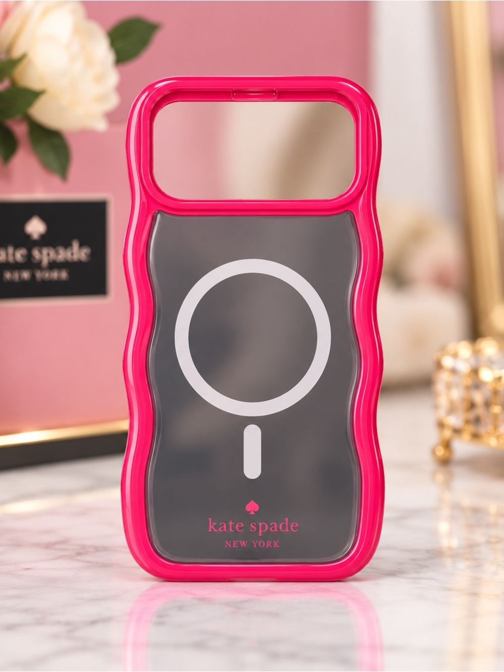 NWT Kate Spade Wavy MagSafe Case for iPhone 17 Pro Max Dark Pink